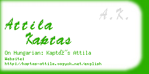 attila kaptas business card